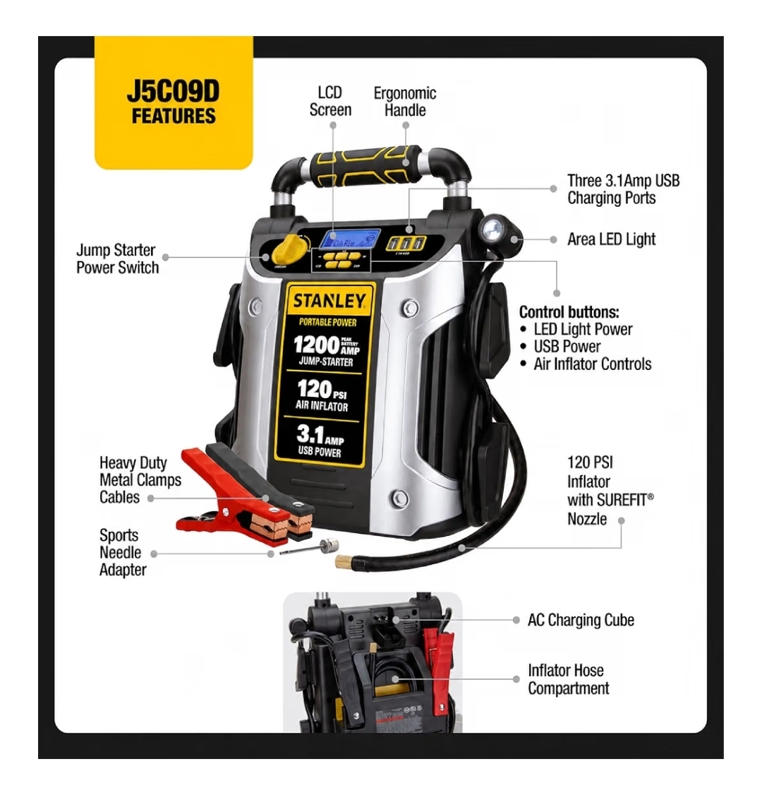 STANLEY J5C09 Jump Starter and Compressor